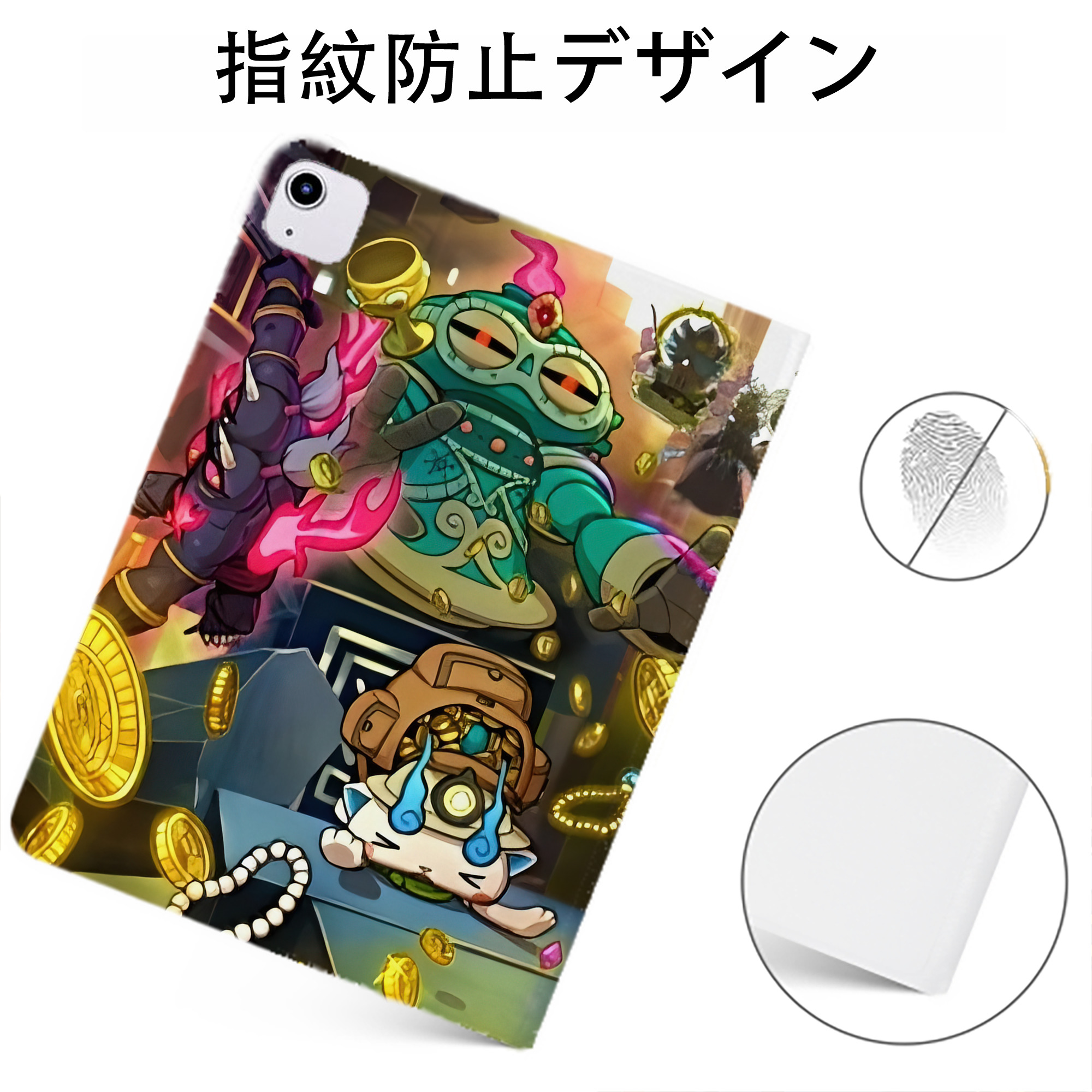 （画像用） 妖怪ウォッチ Yo-kai Watch IPadケース ペンホルダー付き ブックスタイルデザイン